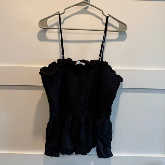 No Boundaries Black Ruffled Camisole - Picture 1 of 7
